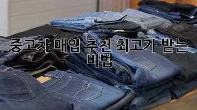 중고차 매입 추천: 최고가 받는 비법
